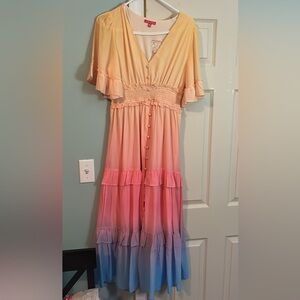 Multicolor Ombre Maxi Dress